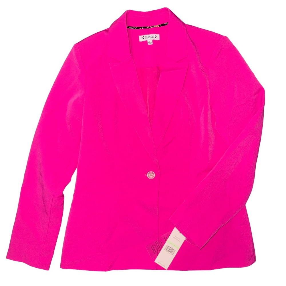 Nanette Lepore Single Button Pink Blazer Coquette Academia Barbie Preppy Career